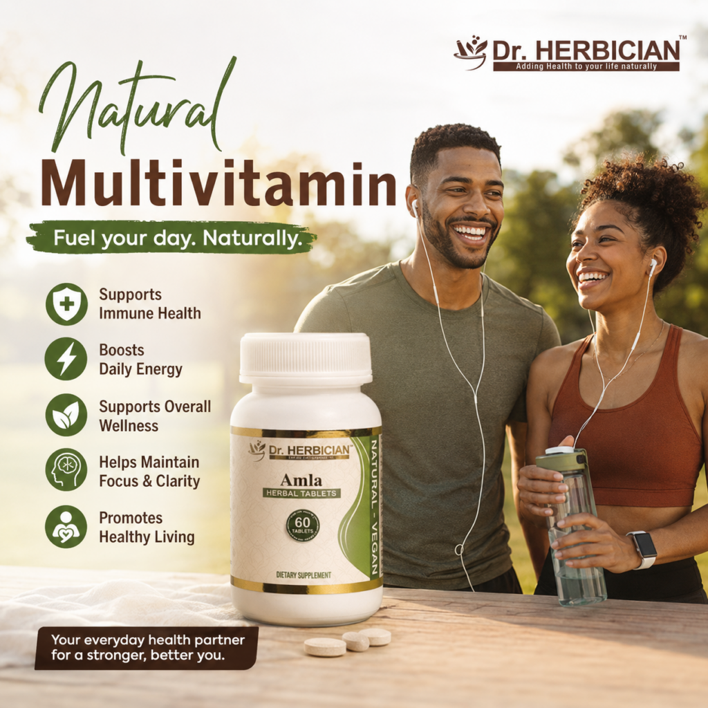 Natural multivitamin Trinidad and Tobago featuring Dr. Herbician multivitamin tablets, ashwagandha gummies, vitamins for energy, dietary supplements and health products for daily wellness support.