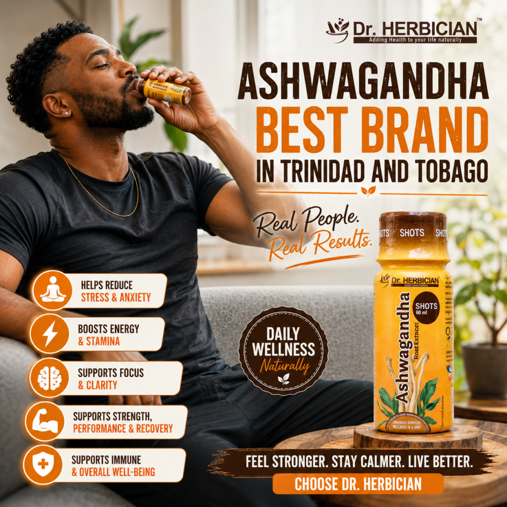 Dr. Herbician Ashwagandha Shots – Best Ashwagandha Brand in Trinidad and Tobago for Stress Support, Energy, Focus, and Daily Wellness
