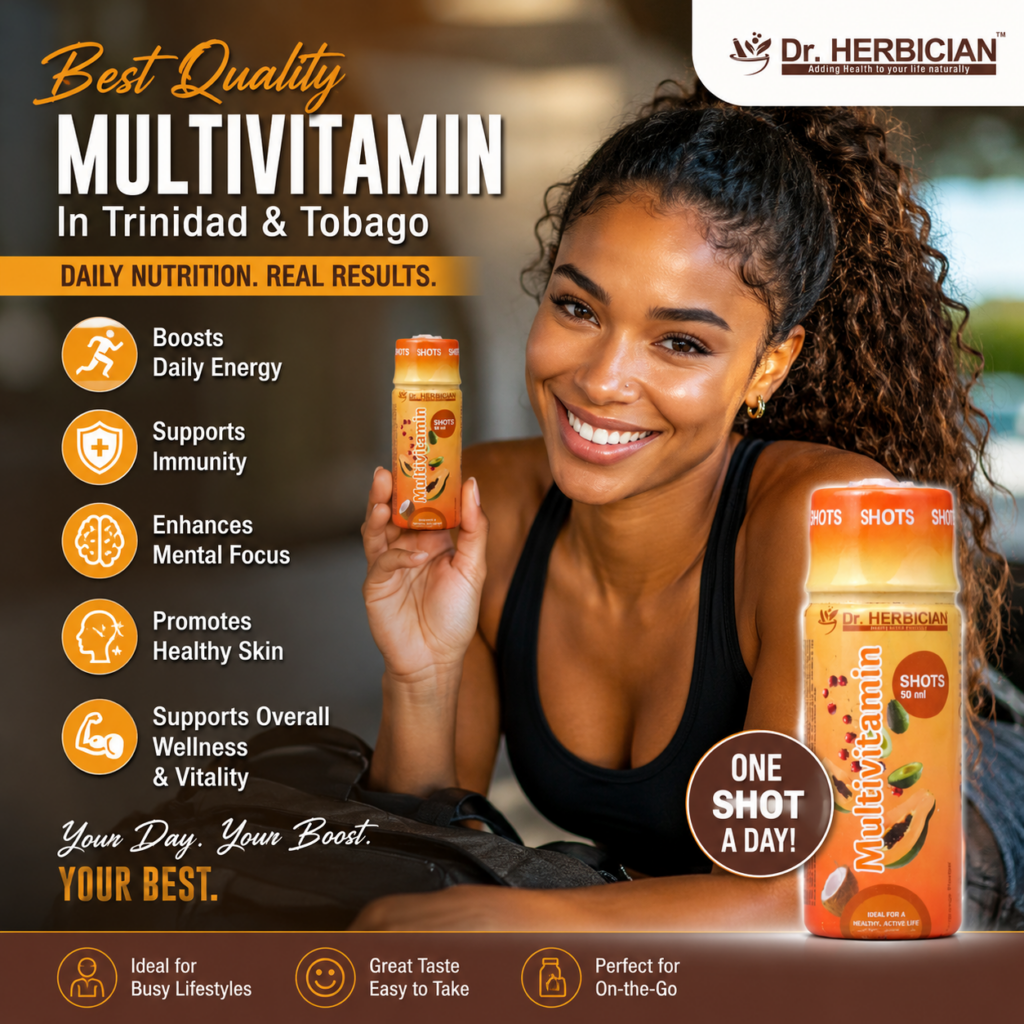 Dr. Herbician Best Quality Multivitamin Shot 50ml in Trinidad and Tobago supporting daily energy, immunity, mental focus, and overall wellness