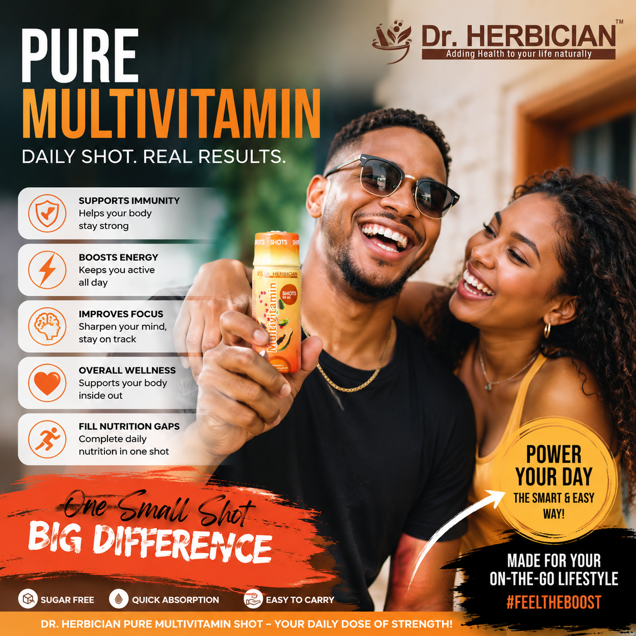 Dr. Herbician Pure Multivitamin Shot for daily energy, immune support, and overall wellness in Trinidad and Tobago.