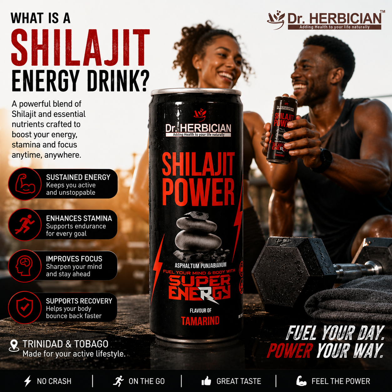 Dr. Herbician Shilajit Energy Drink in Trinidad and Tobago for energy, stamina and focus
