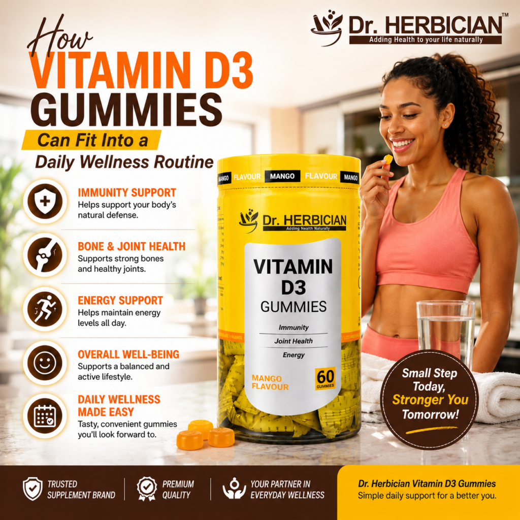 Dr. Herbician Vitamin D3 Gummies featured as a wellness supplement brand in Trinidad and Tobago