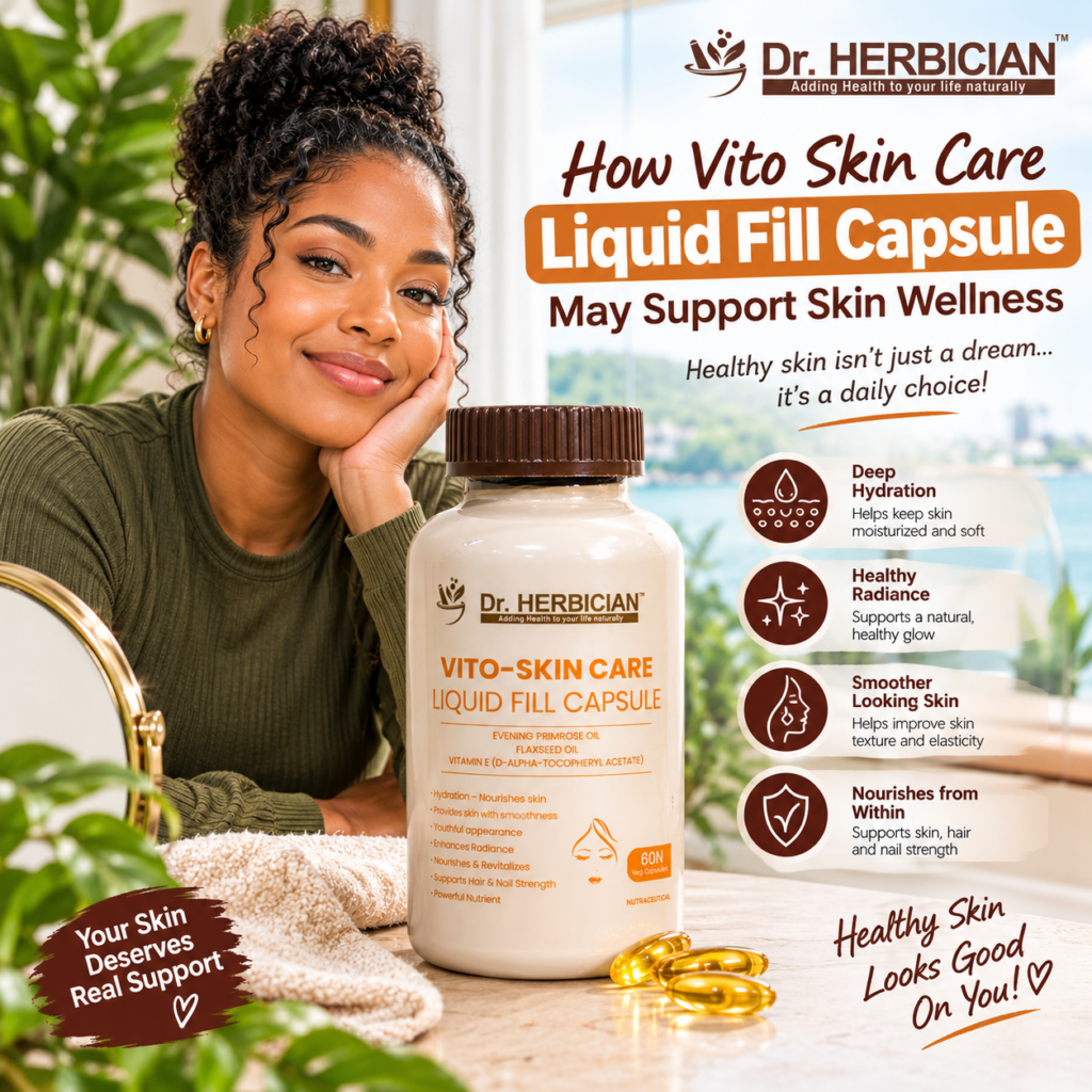 Dr. Herbician Vito Skin Care Liquid Fill Capsule for skin wellness in Trinidad and Tobago
